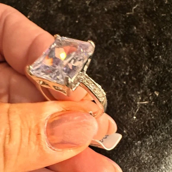 SS Zirconic Square Cut Ring - Picture 2 of 4